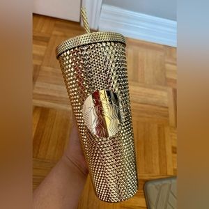 Starbucks Gold Bling Cold Cup (24 oz). 2022 Holiday edition